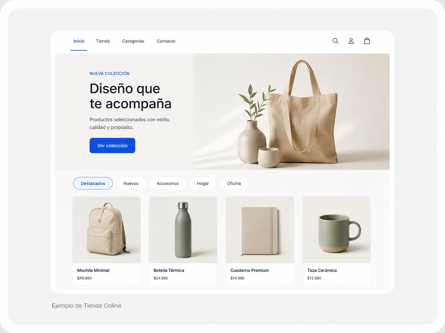 Ejemplo de tienda online profesional